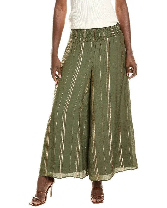 Vince Camuto Smocked Waist Pant Elegant Silk Pants