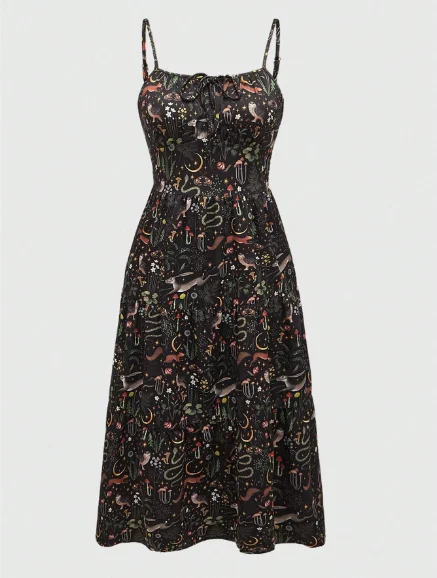 The Nature of Magick Printed Long Dress