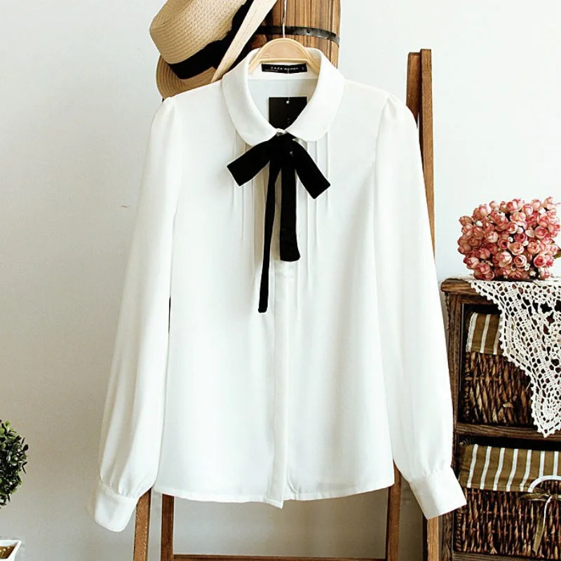 Fashion Women Elegant Bow Tie White Blouses Chiffon Casual Shirt Office Ladies Tops School Blusas Female Clothing new Office Formal Blouse Fashion Women Elegant Bow Tie White Blouses Chiffon Casual Shirt Office Ladies Tops School Blusas Female Clothing new Office Formal Blouse