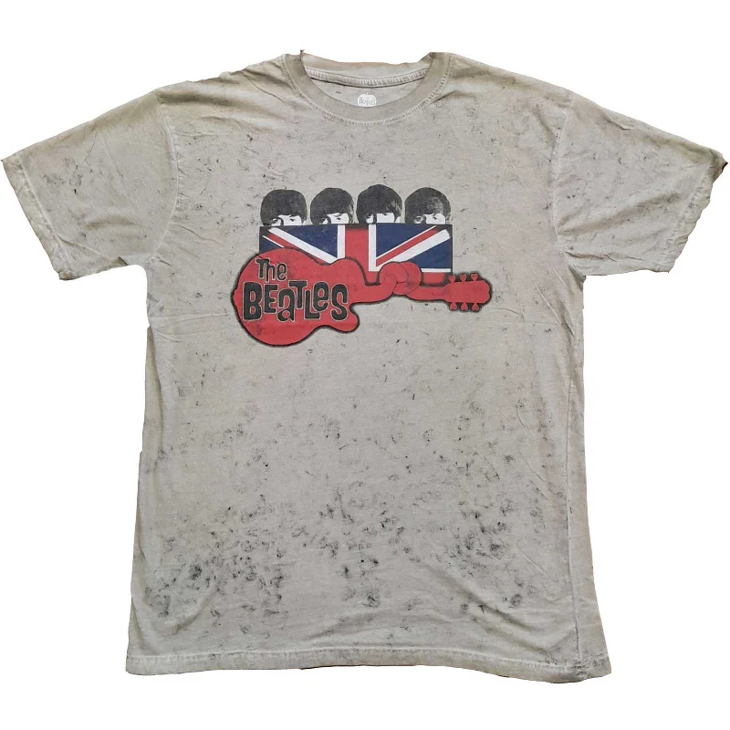The Beatles | Official Band T-Shirt | Guitar & Flag (Wash Collection) Fleece Nylon Spandex The Beatles | Official Band T-Shirt | Guitar & Flag (Wash Collection) Fleece Nylon Spandex