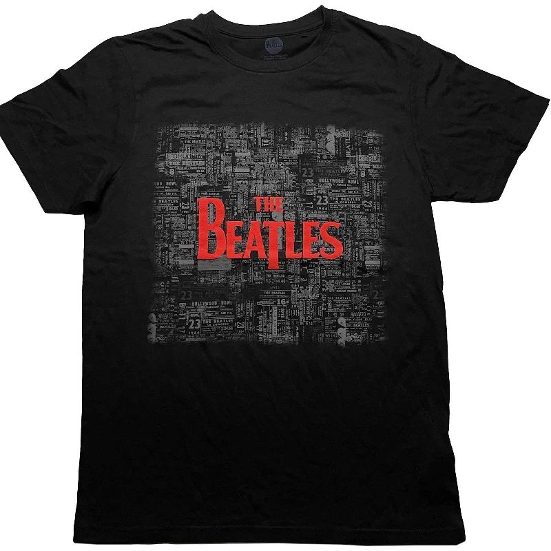The Beatles | Official Band T-Shirt | Tickets & Logo (Puff Print) Solid Print Embellished The Beatles | Official Band T-Shirt | Tickets & Logo (Puff Print) Solid Print Embellished