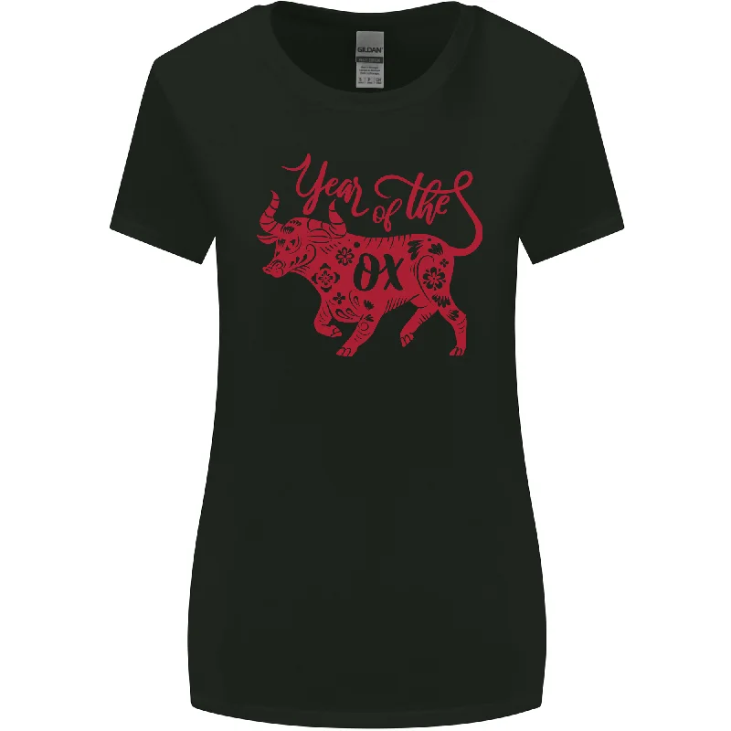 Chinese Zodiac Shengxiao Year of the Ox Womens Wider Cut T-Shirt Basic T-Shirt Crew Neck Short Sleeve Chinese Zodiac Shengxiao Year of the Ox Womens Wider Cut T-Shirt Basic T-Shirt Crew Neck Short Sleeve
