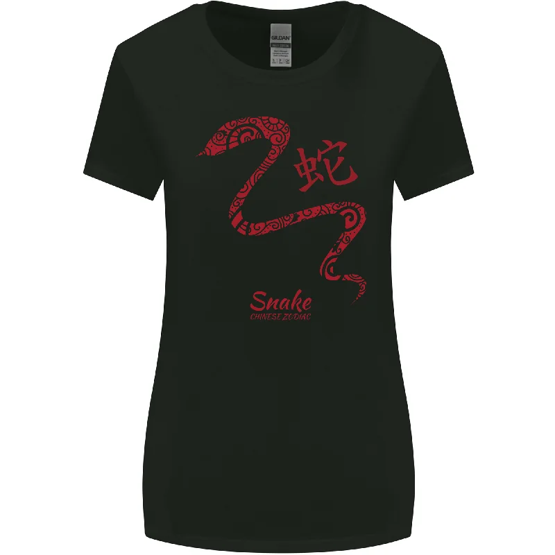 Chinese Zodiac Shengxiao Year of the Snake Womens Wider Cut T-Shirt Real Fur Shearling Chenille Chinese Zodiac Shengxiao Year of the Snake Womens Wider Cut T-Shirt Real Fur Shearling Chenille