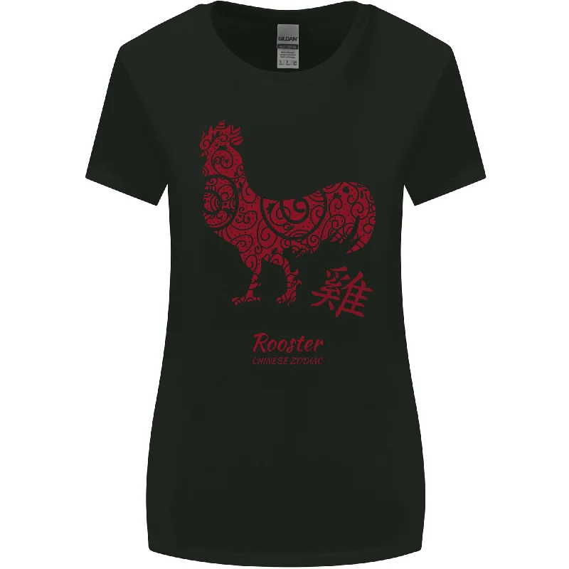 Chinese Zodiac Year of the Rooster Womens Wider Cut T-Shirt Graphic T-Shirt Round Neck Polyester Chinese Zodiac Year of the Rooster Womens Wider Cut T-Shirt Graphic T-Shirt Round Neck Polyester