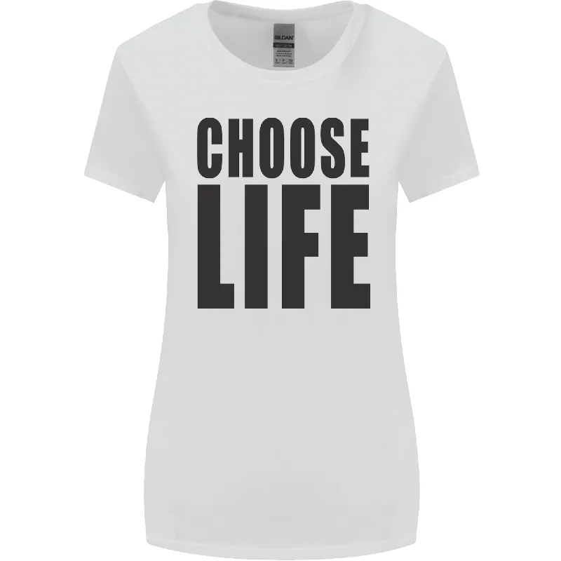 Choose Life Fancy Dress Outfit Costume Womens Wider Cut T-Shirt Polka Dot Checkered Tartan Choose Life Fancy Dress Outfit Costume Womens Wider Cut T-Shirt Polka Dot Checkered Tartan