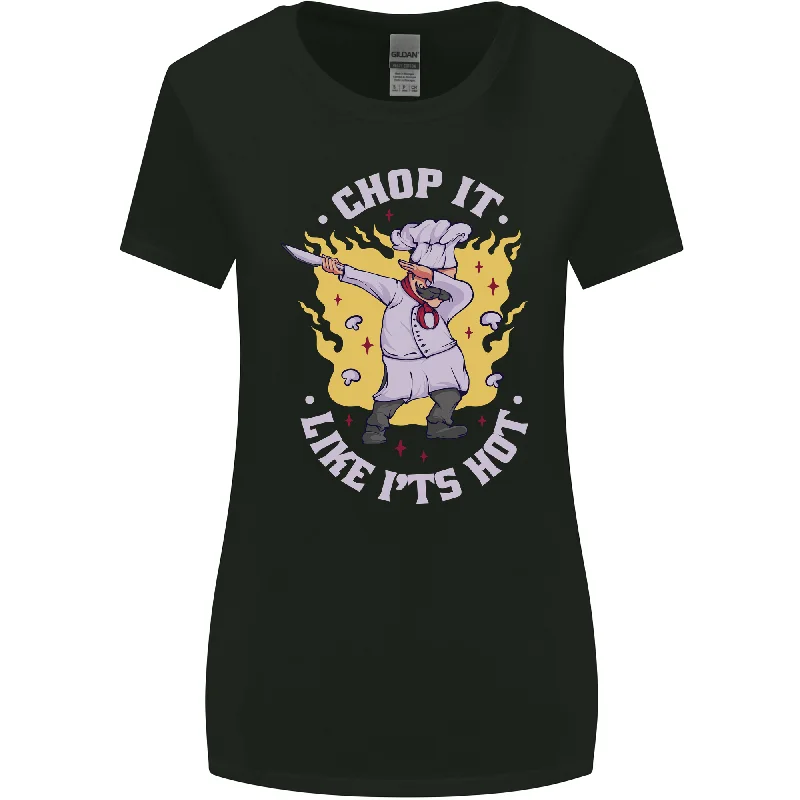 Chop It Like Its Hot Funny Chef Cook BBQ Womens Wider Cut T-Shirt Polka Dot Checkered Tartan Chop It Like Its Hot Funny Chef Cook BBQ Womens Wider Cut T-Shirt Polka Dot Checkered Tartan