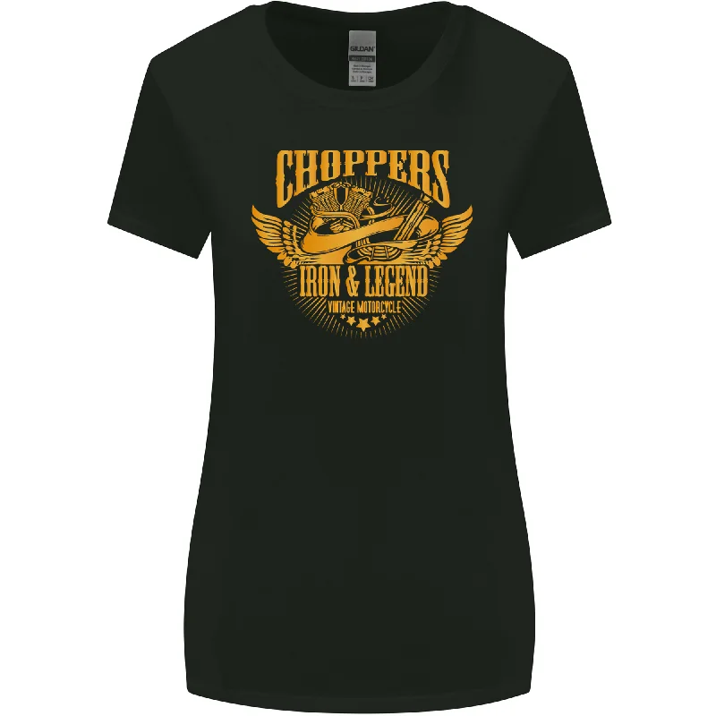 Choppers Legend Motorcycle Motorbike Biker Womens Wider Cut T-Shirt Welt Pockets Slit Pockets Choppers Legend Motorcycle Motorbike Biker Womens Wider Cut T-Shirt Welt Pockets Slit Pockets