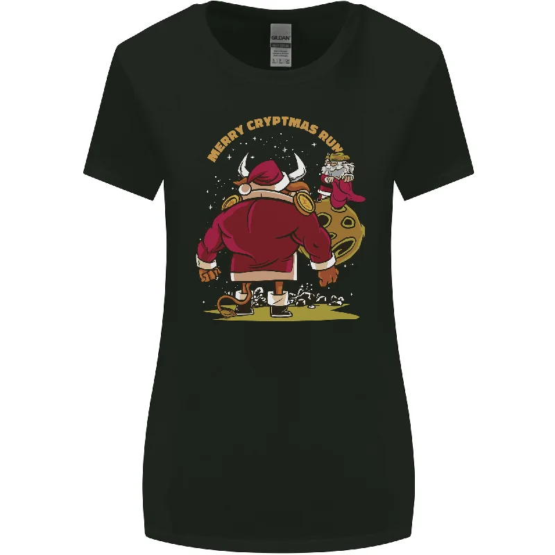 Christmas Crypto Bull Xmas Cryptocurrency Womens Wider Cut T-Shirt Modern Contemporary Chic Christmas Crypto Bull Xmas Cryptocurrency Womens Wider Cut T-Shirt Modern Contemporary Chic