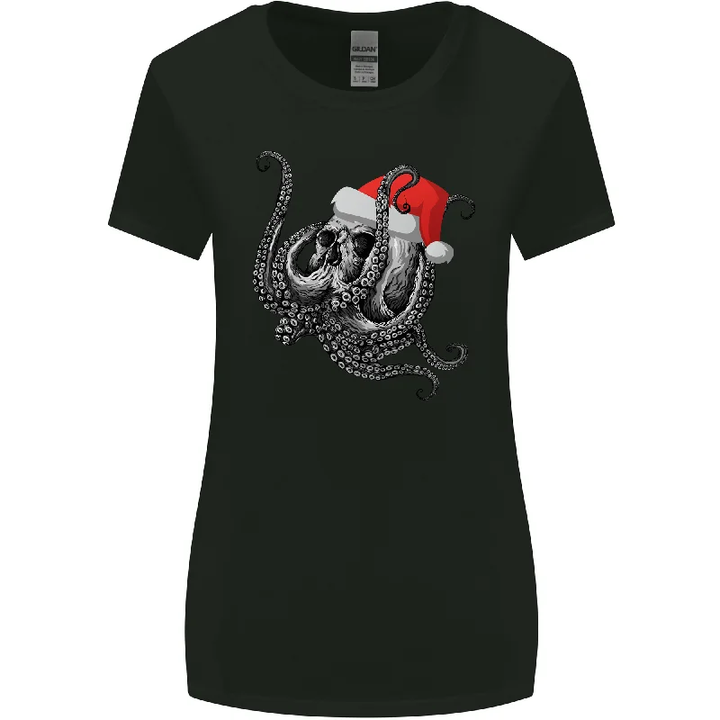 Christmas Cthulhu Skull Womens Wider Cut T-Shirt Spandex Blend Rayon Blend Denim Blend Christmas Cthulhu Skull Womens Wider Cut T-Shirt Spandex Blend Rayon Blend Denim Blend