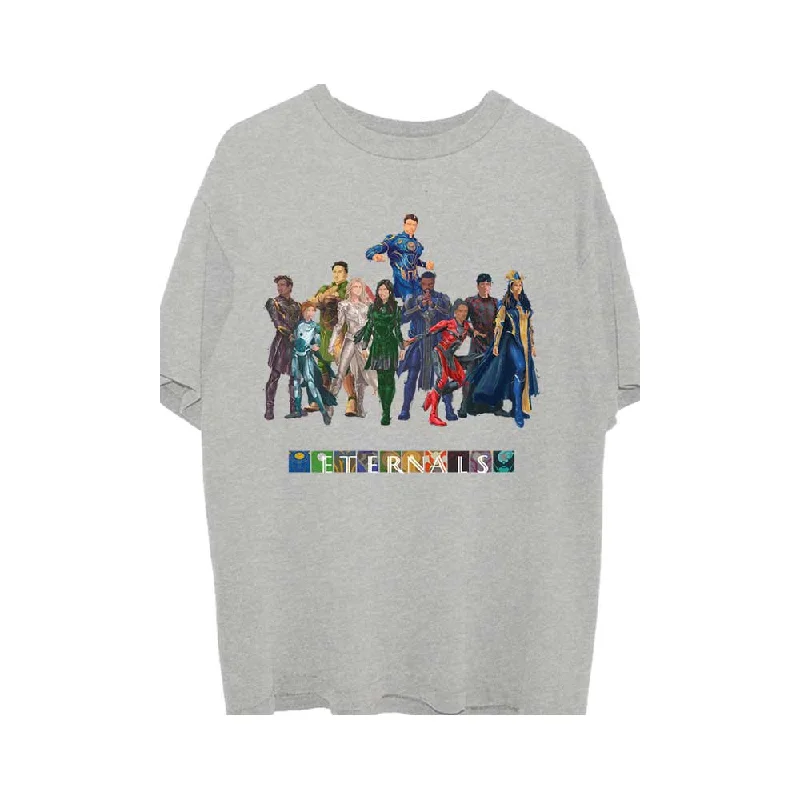 Marvel Comics | Official Band T-Shirt | Eternals Colour Block Characters Anti-Shrink Durable Soft Marvel Comics | Official Band T-Shirt | Eternals Colour Block Characters Anti-Shrink Durable Soft