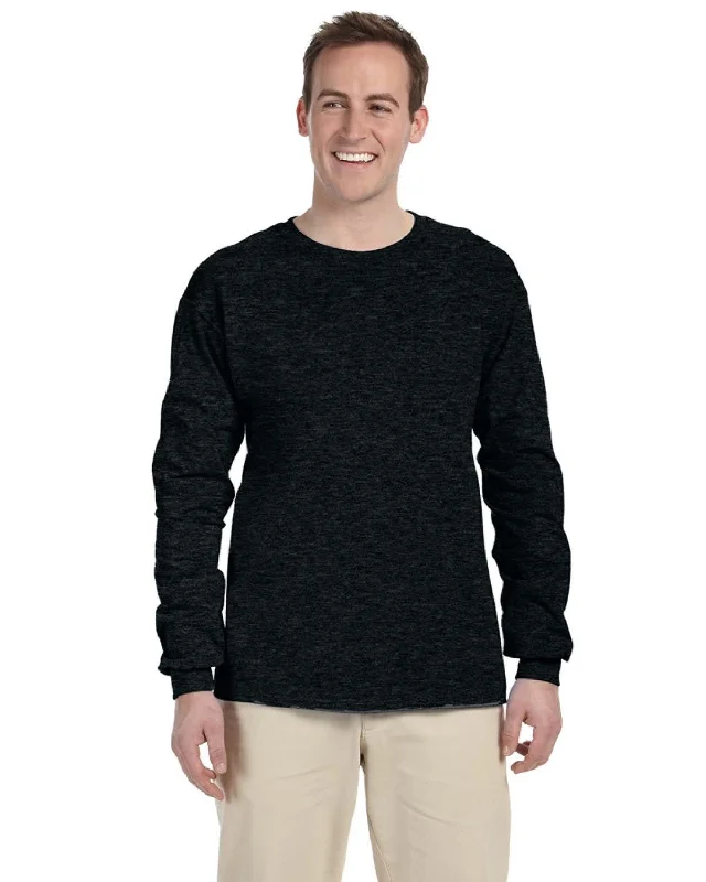 Fruit of the Loom Lightweight Long Sleeve T-Shirt | Black Heather Satin Blend Silk Blend Wool Blend Fruit of the Loom Lightweight Long Sleeve T-Shirt | Black Heather Satin Blend Silk Blend Wool Blend