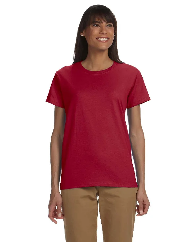Gildan Ladies Ultra Cotton Heavyweight T-Shirt | Cardinal Red Front Pockets Side Pockets Patch Pockets Gildan Ladies Ultra Cotton Heavyweight T-Shirt | Cardinal Red Front Pockets Side Pockets Patch Pockets