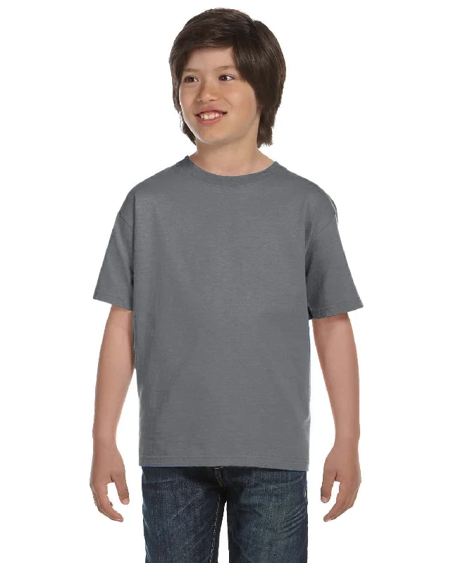 Gildan Youth DryBlend 50/50 T-Shirt | Gravel Terry Blend Velvet Blend Canvas Blend