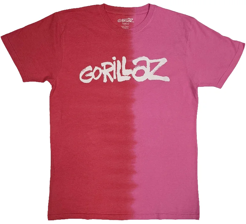 Gorillaz | Official Band T-Shirt | Two-Tone Brush Logo (Wash Collection) Polka Dot Checkered Tartan Gorillaz | Official Band T-Shirt | Two-Tone Brush Logo (Wash Collection) Polka Dot Checkered Tartan