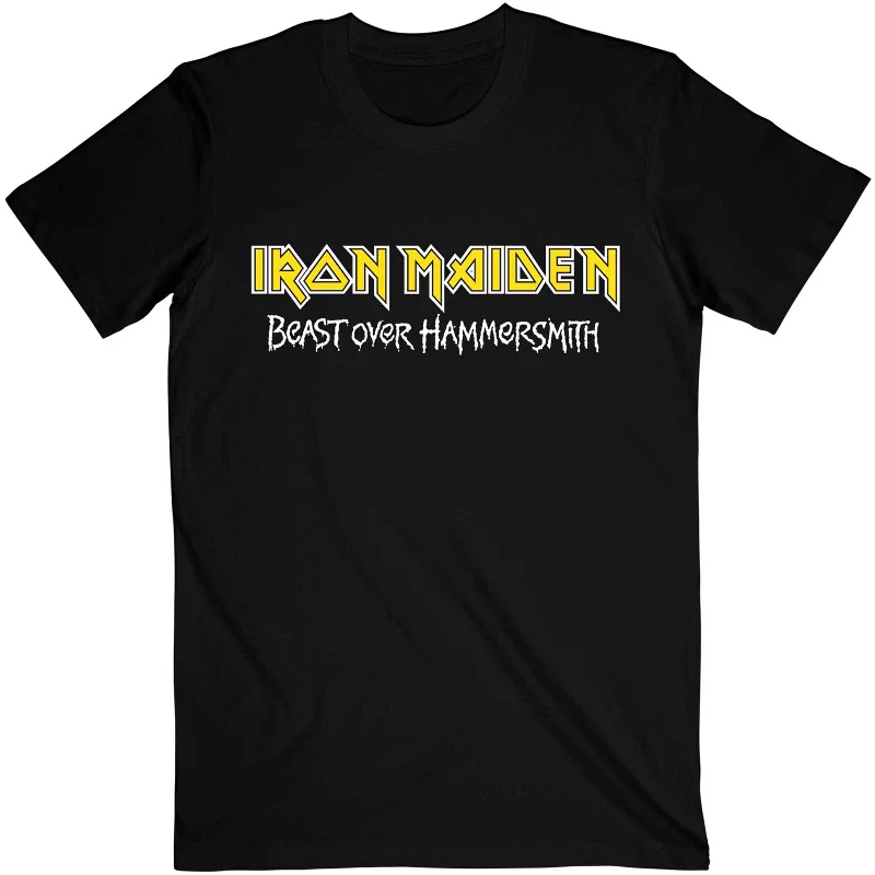 Iron Maiden | Official Band T-Shirt | Beast Over Hammersmith Eddie & Devil (Back Print) Hooded Caped Shawl Collar Iron Maiden | Official Band T-Shirt | Beast Over Hammersmith Eddie & Devil (Back Print) Hooded Caped Shawl Collar