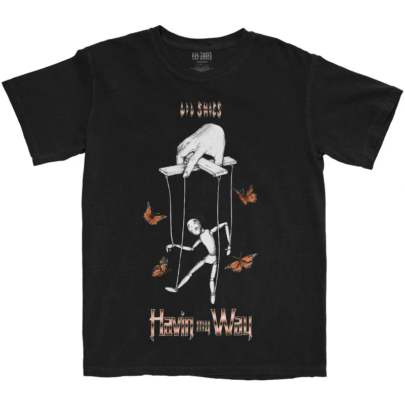 Lil Skies | Official Band T-Shirt | Butterfly Puppet Ribbed T-Shirt High Neck Heavyweight Lil Skies | Official Band T-Shirt | Butterfly Puppet Ribbed T-Shirt High Neck Heavyweight
