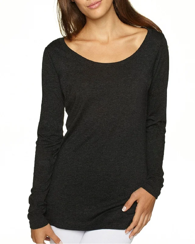 Next Level Ladies Triblend Long Sleeve Scoop Tee | Vintage Black Fashionable Trendy Casual Next Level Ladies Triblend Long Sleeve Scoop Tee | Vintage Black Fashionable Trendy Casual