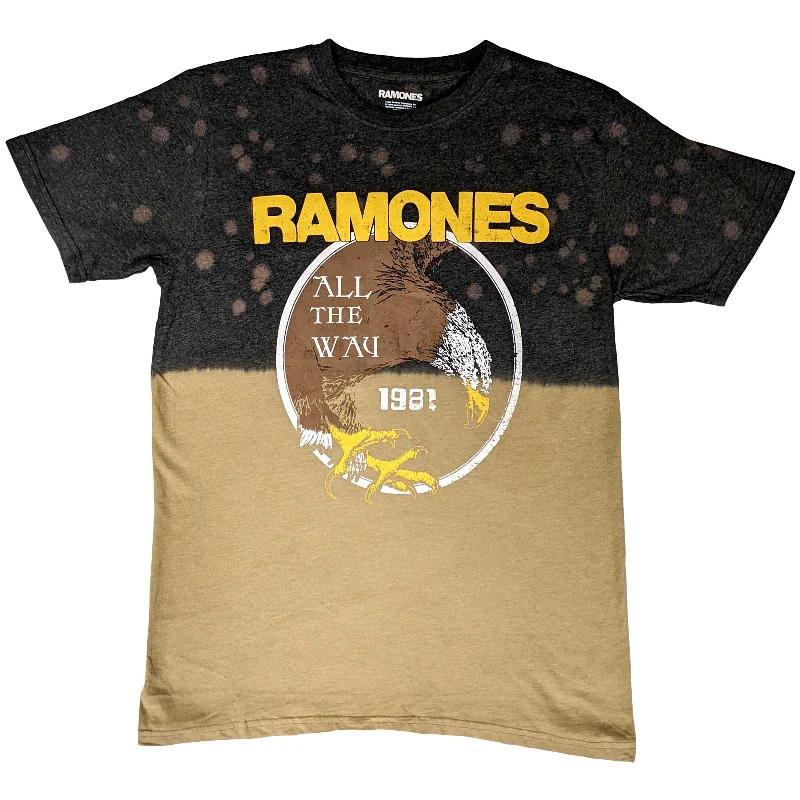 Ramones | Official Band T-Shirt | All The Way (Wash Collection) Collared Crew Neck Turtle Neck Ramones | Official Band T-Shirt | All The Way (Wash Collection) Collared Crew Neck Turtle Neck