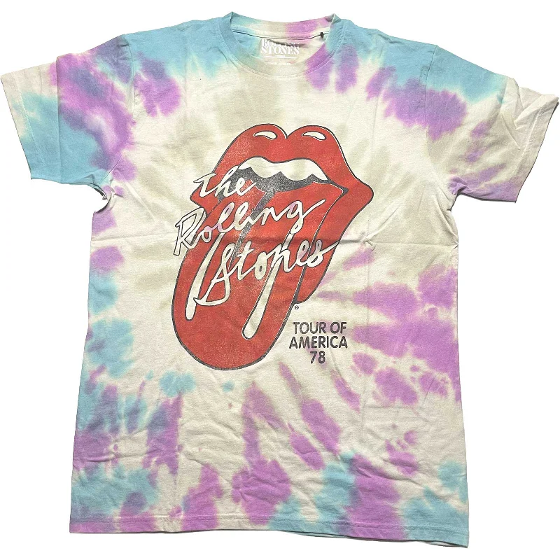 The Rolling Stones | Official Band T-Shirt | Tour of USA '78 (Wash Collection) Notch Collar Peter Pan Collar Cowl Neck The Rolling Stones | Official Band T-Shirt | Tour of USA '78 (Wash Collection) Notch Collar Peter Pan Collar Cowl Neck