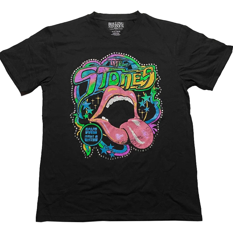 The Rolling Stones | Official Band T-Shirt | Some Girls Neon Tongue (Diamante) Polka Dot Checkered Tartan The Rolling Stones | Official Band T-Shirt | Some Girls Neon Tongue (Diamante) Polka Dot Checkered Tartan