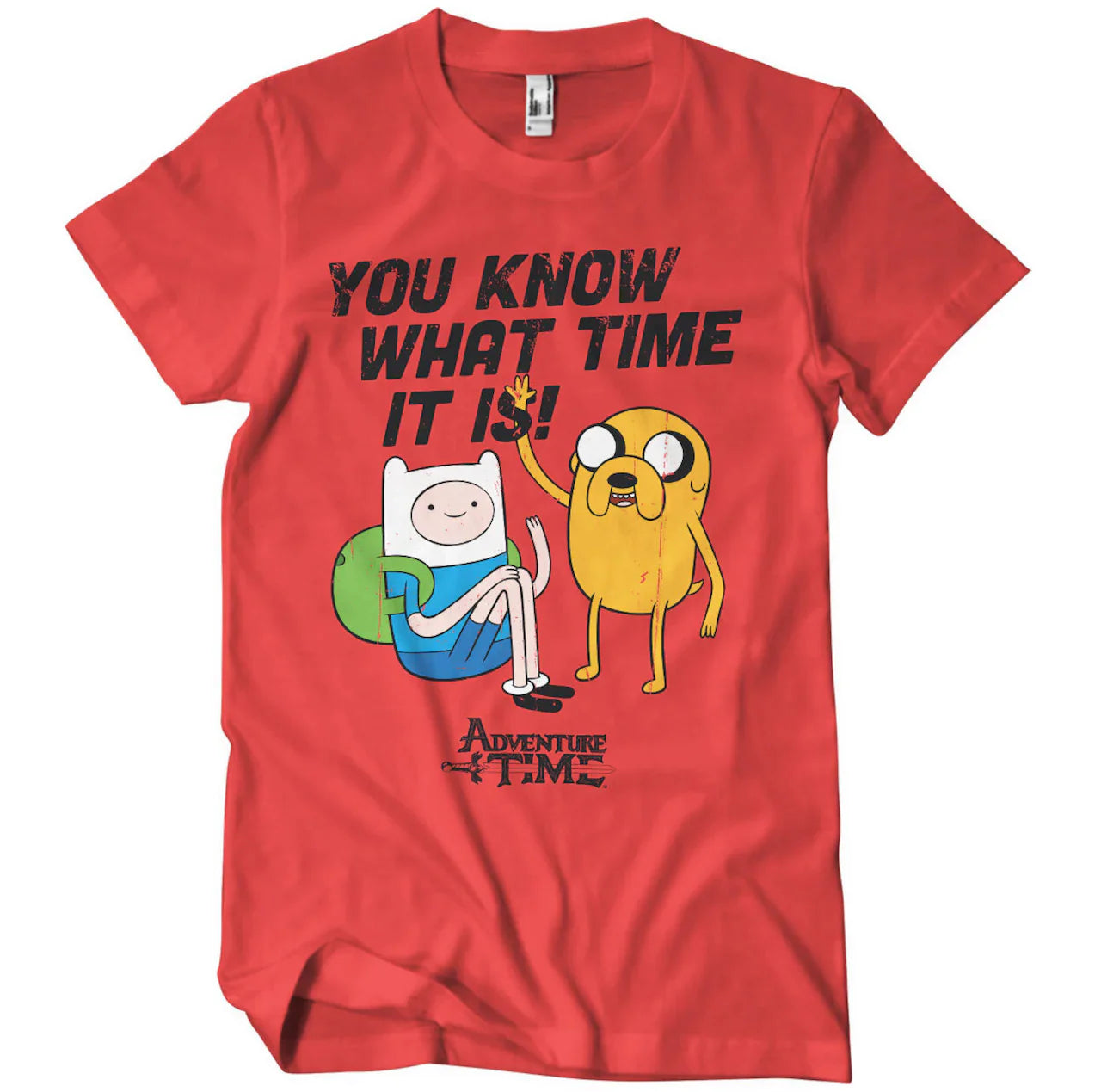 Adventure Time | Official Band T-Shirt | It's Adventure Time (red) Graphic T-Shirt Round Neck Polyester Adventure Time | Official Band T-Shirt | It's Adventure Time (red) Graphic T-Shirt Round Neck Polyester