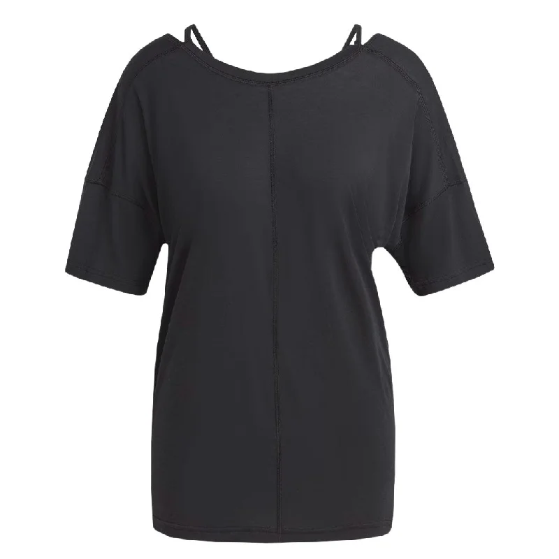 adidas - Women's Yoga Studio Oversized T-Shirt (HS8117) Solid Print Embellished