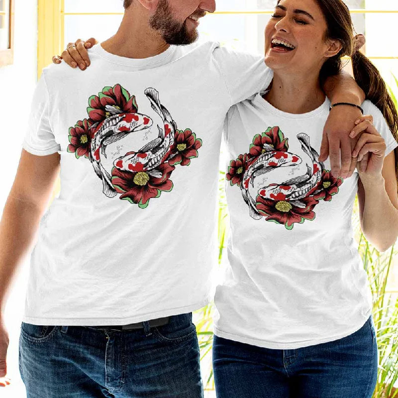 Fish print design unisex t-shirt Chenille Brocade Lace