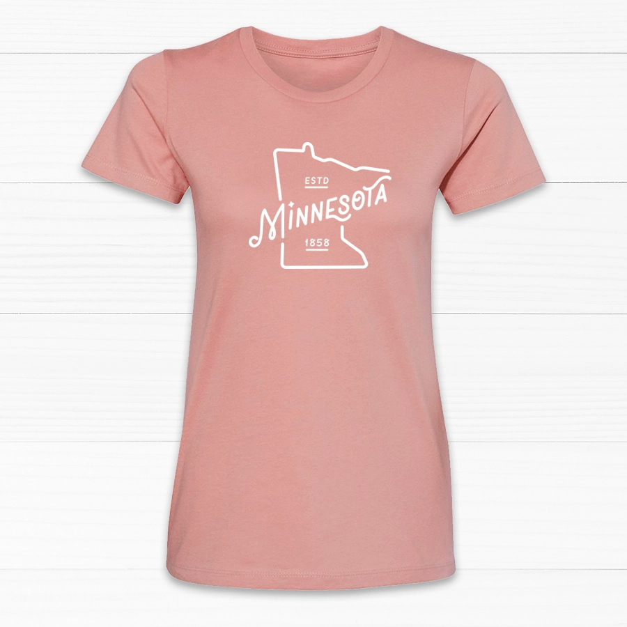 MN Outline Women's Tee Striped Floral Plaid