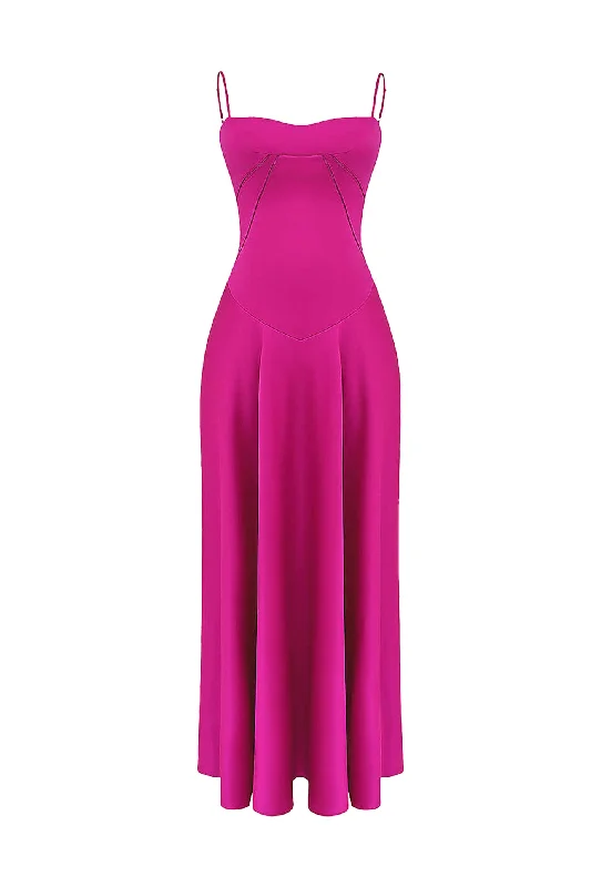 Anabella Fuchsia Lace Up Maxi Dress by House of CB Stylish A-Line Maxi Dress