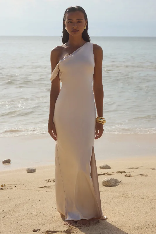 GIA MAXI DRESS - IVORY Elegant Silk Maxi Dress