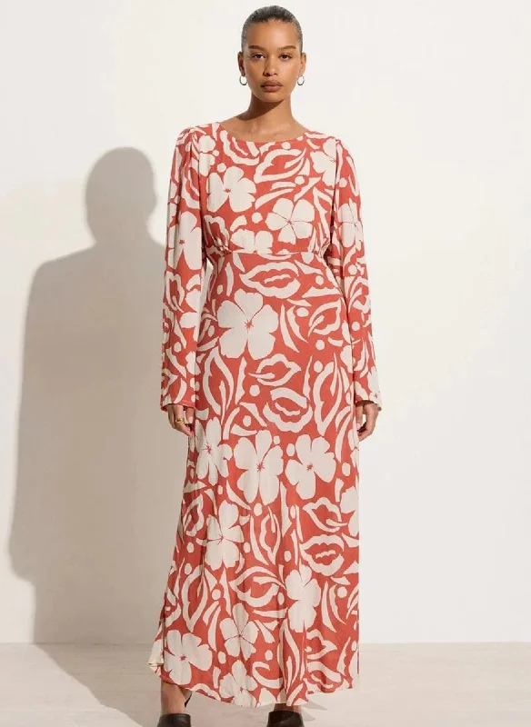 Shiva Maxi Dress Pavito Floral - Watermelon Trendy A-Line Maxi Dress