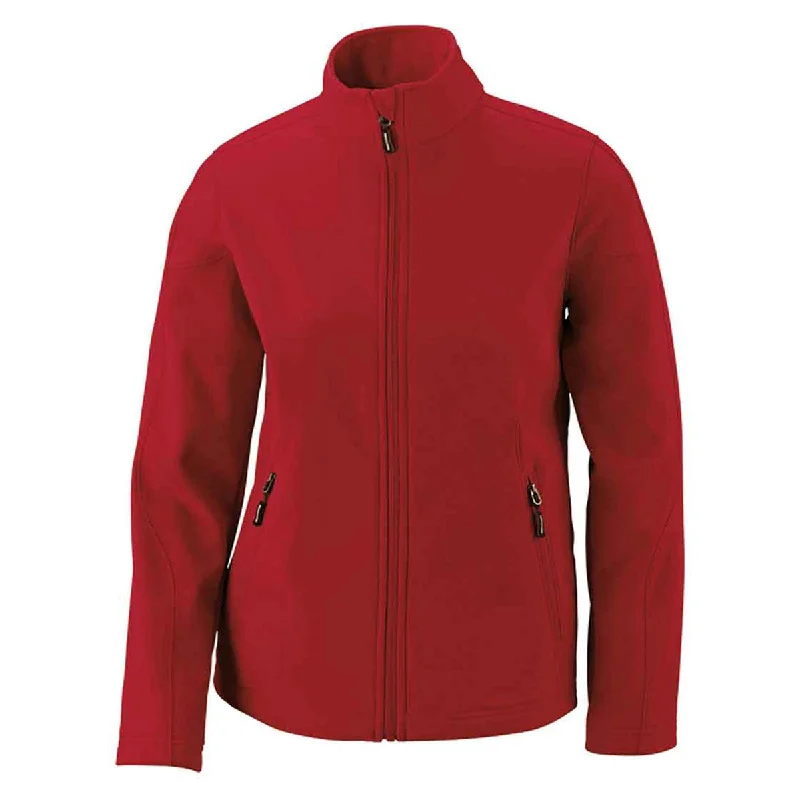 Core 365 Women's Classic Red Cruise Two-Layer Fleece Bonded Soft Shell Jacket Front Pockets Side Pockets Patch Pockets Core 365 Women's Classic Red Cruise Two-Layer Fleece Bonded Soft Shell Jacket Front Pockets Side Pockets Patch Pockets