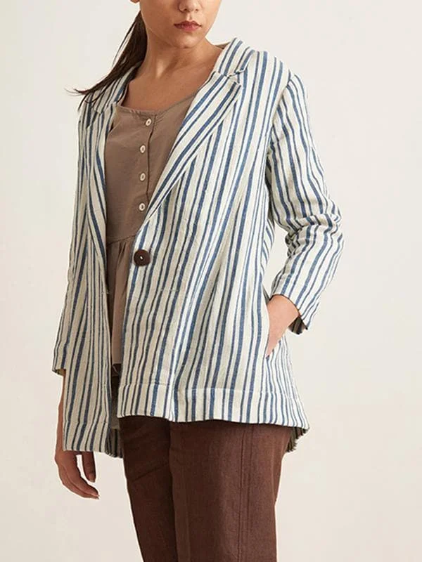 Stripe Jacket White And Blue Notch Collar Jacket Peter Pan Collar Jacket Cowl Neck Jacket Stripe Jacket White And Blue Notch Collar Jacket Peter Pan Collar Jacket Cowl Neck Jacket