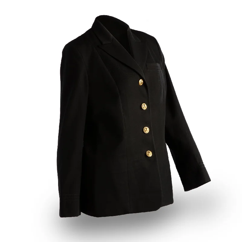 AS-IS NAVY Women Service Dress Blue Jacket - Gold Buttons Knit Jacket Woven Jacket Fleece Jacket AS-IS NAVY Women Service Dress Blue Jacket - Gold Buttons Knit Jacket Woven Jacket Fleece Jacket