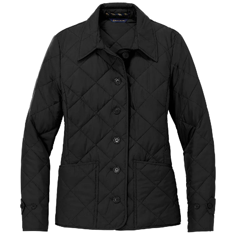 Brooks Brothers Women's Deep Black Quilted Jacket Tiered Jacket Buttoned Jacket Zippered Jacket Brooks Brothers Women's Deep Black Quilted Jacket Tiered Jacket Buttoned Jacket Zippered Jacket