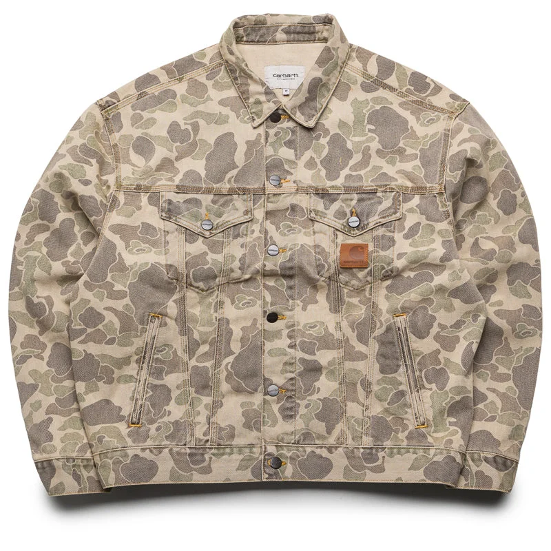 Carhartt WIP Duck Helston Jacket - Camo Duck/Black Welt Pockets Slit Pockets Flap Pockets Carhartt WIP Duck Helston Jacket - Camo Duck/Black Welt Pockets Slit Pockets Flap Pockets