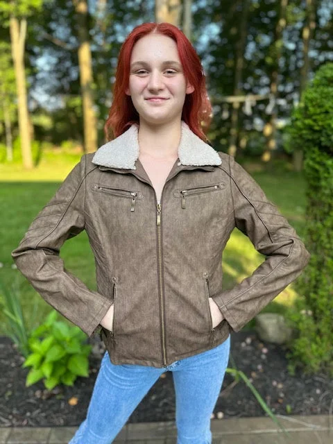 Women's Leather Jacket Style#-L-24142 Belted Jacket Elasticated Jacket Padded Jacket Women's Leather Jacket Style#-L-24142 Belted Jacket Elasticated Jacket Padded Jacket