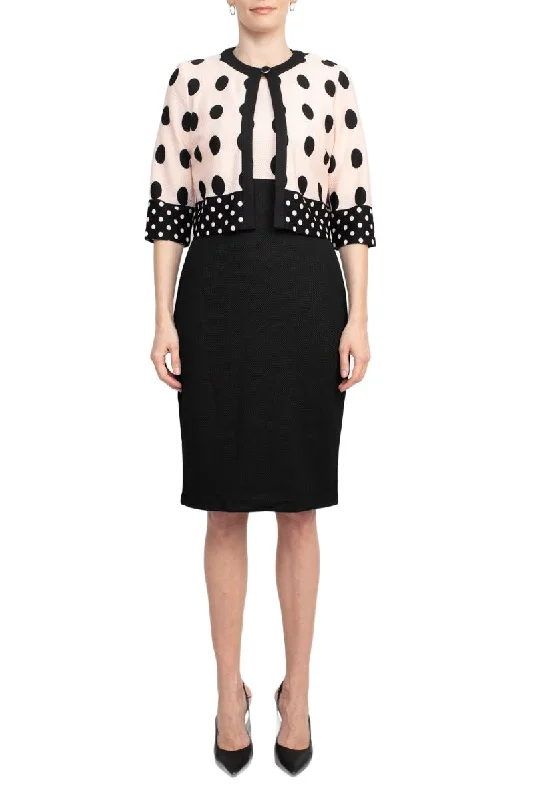 Danny & Nicole Boat Neck Sleeveless Zipper Back Polka Dot Print PK Jacket Dress Striped Jacket Polka Dot Jacket Floral Jacket Danny & Nicole Boat Neck Sleeveless Zipper Back Polka Dot Print PK Jacket Dress Striped Jacket Polka Dot Jacket Floral Jacket
