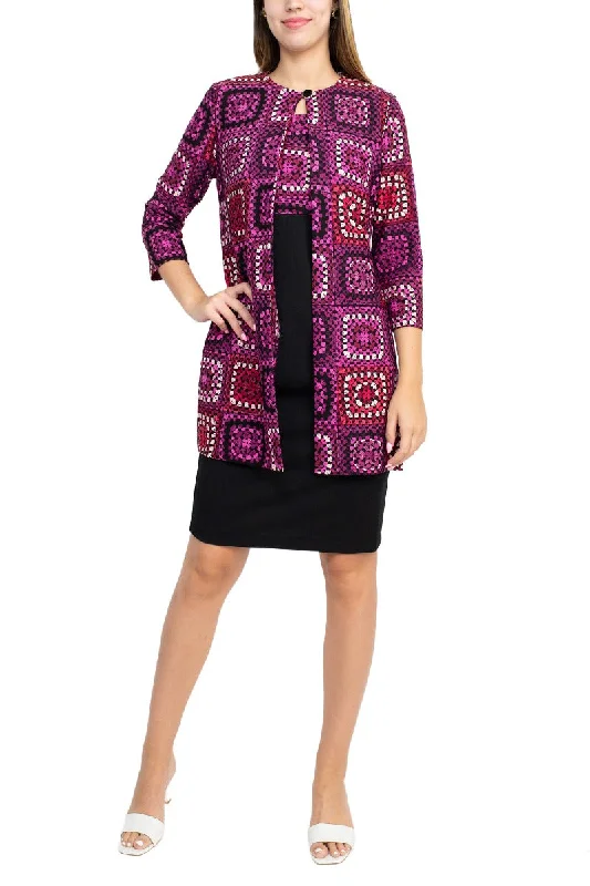 Danny & Nicole Scoop Neck Sleeveless Zipper Back Crepe Dress with Matching Jacket A-Line Jacket Boat Neck Shawl Collar Danny & Nicole Scoop Neck Sleeveless Zipper Back Crepe Dress with Matching Jacket A-Line Jacket Boat Neck Shawl Collar