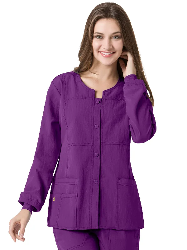 Four-Stretch - Women's Sporty Button Front Jacket Chenille Fabric Brocade Fabric Lace Fabric Four-Stretch - Women's Sporty Button Front Jacket Chenille Fabric Brocade Fabric Lace Fabric