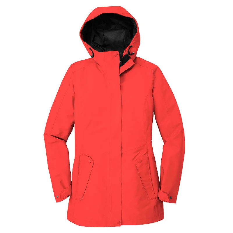 Port Authority Women's Red Pepper Collective Outer Shell Jacket Zippered Front Buttoned Front Snap Front Port Authority Women's Red Pepper Collective Outer Shell Jacket Zippered Front Buttoned Front Snap Front