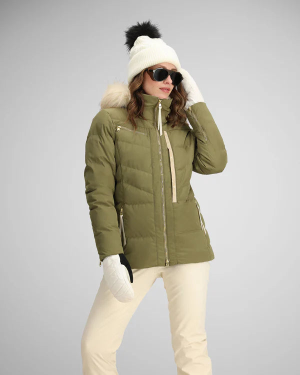 Obermeyer Women's Circe Down Jacket Front Pockets Side Pockets Patch Pockets