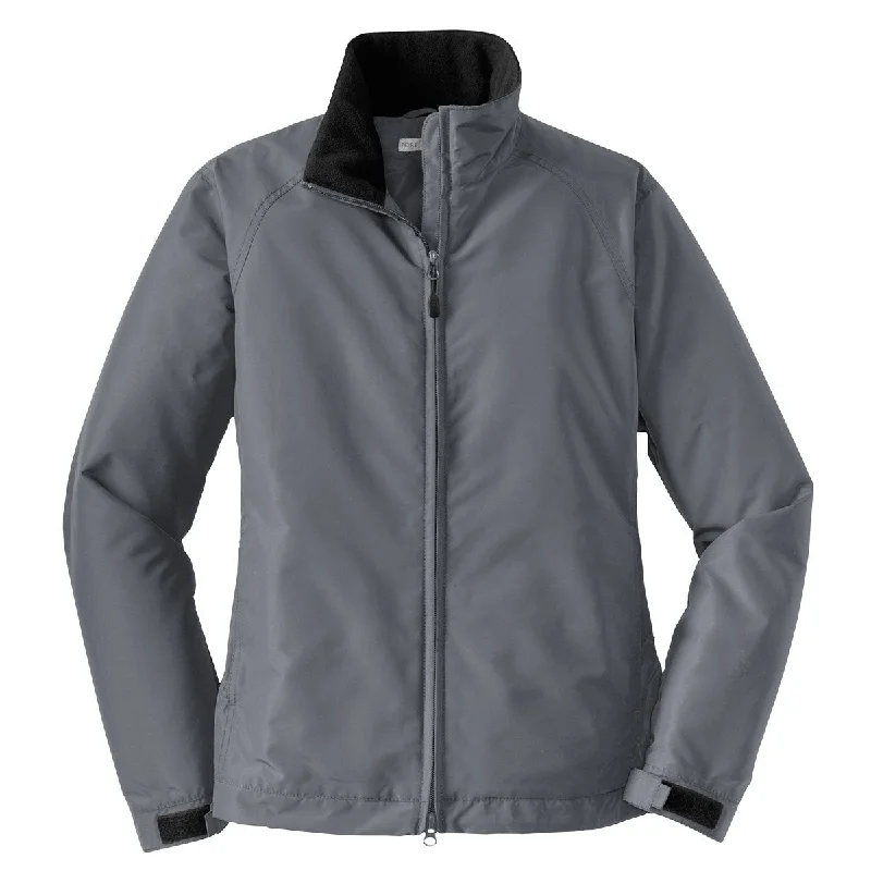 Port Authority Women's Steel Grey/True Black Challenger Jacket Tiered Jacket Buttoned Jacket Zippered Jacket Port Authority Women's Steel Grey/True Black Challenger Jacket Tiered Jacket Buttoned Jacket Zippered Jacket