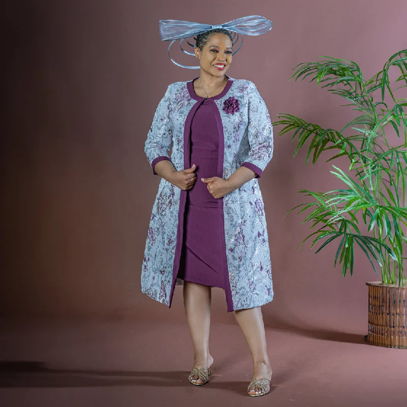 Purple Dress & Silver Floral Jacquard Long Jacket Set V-Neck Jacket Boat Neck Jacket Square Neck Jacket Purple Dress & Silver Floral Jacquard Long Jacket Set V-Neck Jacket Boat Neck Jacket Square Neck Jacket