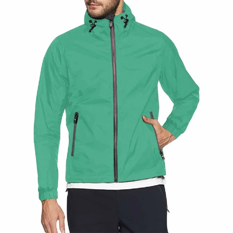 Spearmint Green Hooded Windbreaker Jacket Satin Jacket Silk Jacket Chiffon Jacket
