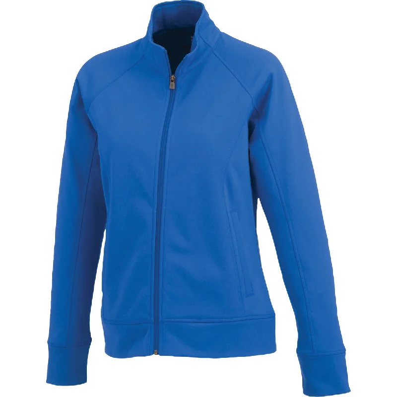 Elevate Women's Olympic Blue Okapi Knit Jacket Welt Pockets Slit Pockets Flap Pockets Elevate Women's Olympic Blue Okapi Knit Jacket Welt Pockets Slit Pockets Flap Pockets