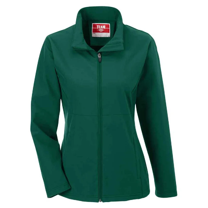 Team 365 Women's Sport Forest Leader Soft Shell Jacket Nylon Fabric Polyester Fabric Spandex Fabric Team 365 Women's Sport Forest Leader Soft Shell Jacket Nylon Fabric Polyester Fabric Spandex Fabric