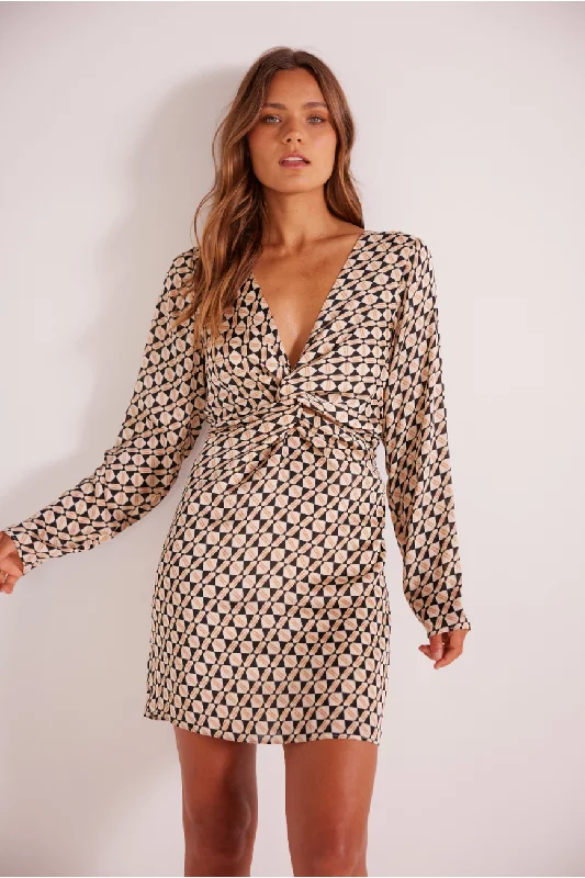 CECE TWIST MINI DRESS Comfortable Wrap Mini Dress
