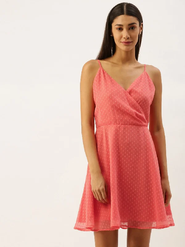 Berrylush Women Pink Dot Pattern Fit and Flare Mini Dress Trendy Button-Detail Mini Dress Berrylush Women Pink Dot Pattern Fit and Flare Mini Dress Trendy Button-Detail Mini Dress