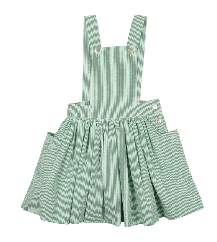 Green Seersucker Striped Suspender Jumper Houndstooth Herringbone Solid